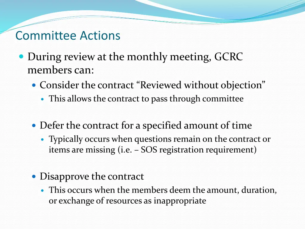 committee actions