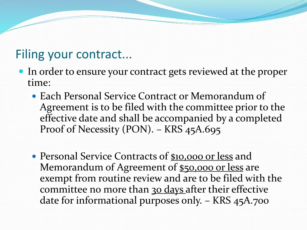 filing your contract in order to ensure your