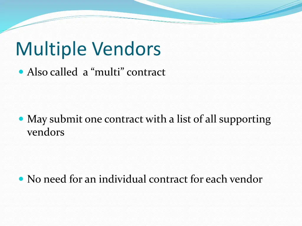 multiple vendors