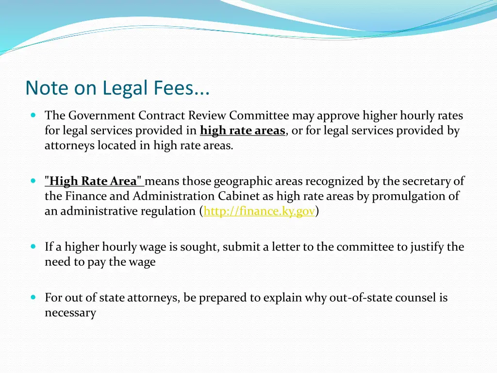 note on legal fees