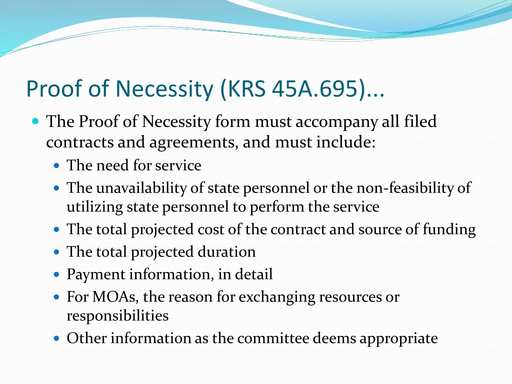 proof of necessity krs 45a 695