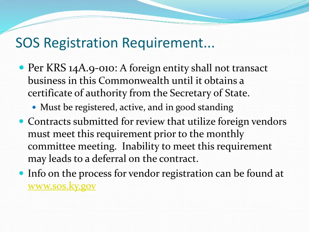 sos registration requirement