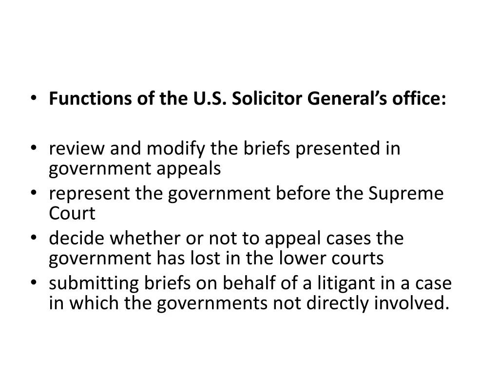 functions of the u s solicitor general s office