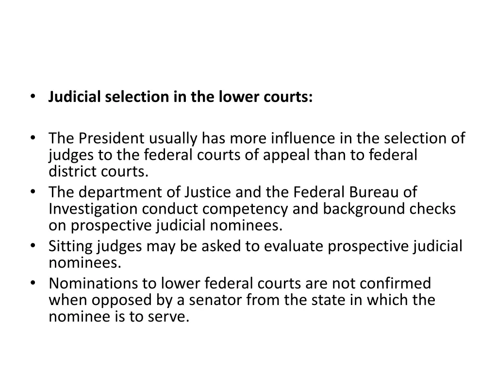 judicial selection in the lower courts