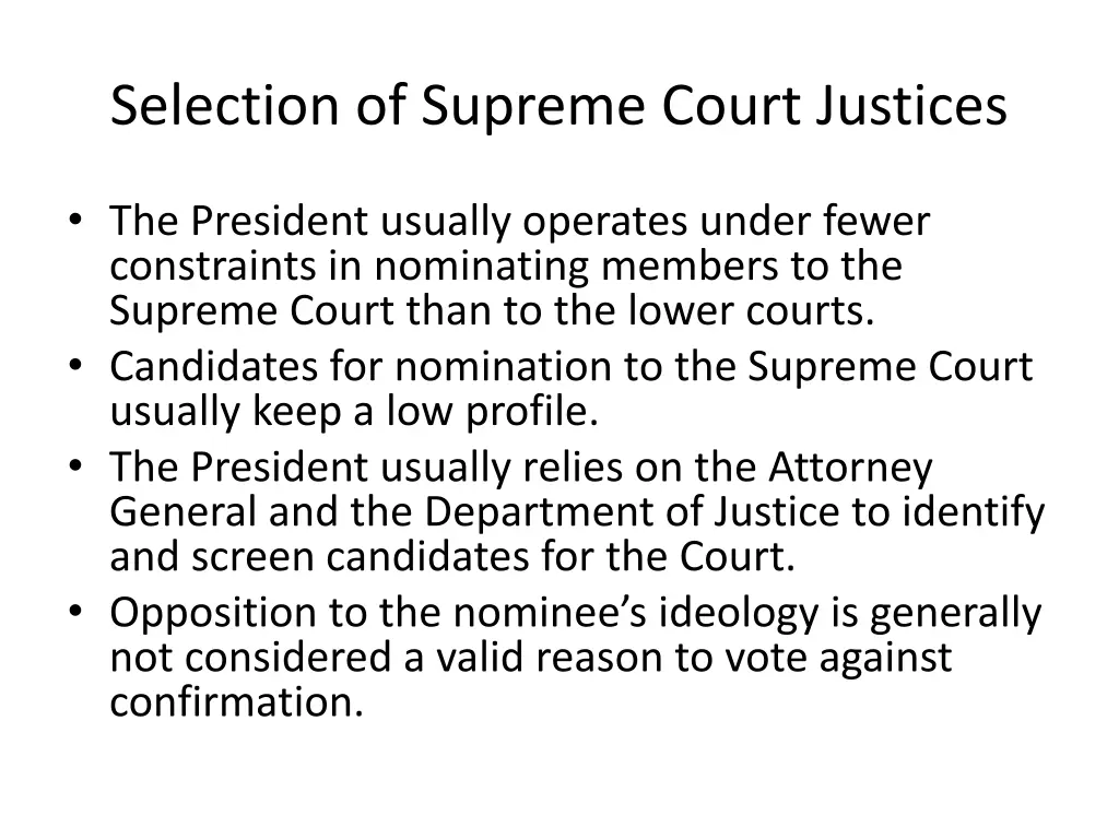 selection of supreme court justices