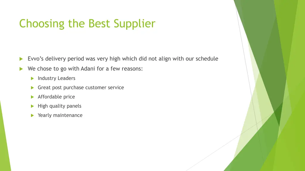 choosing the best supplier