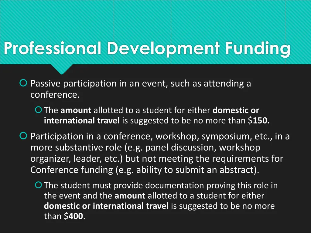 professional development funding