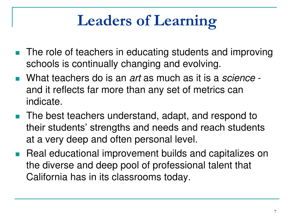 leaders of learning