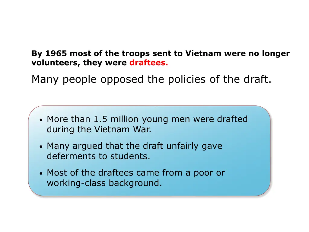 by 1965 most of the troops sent to vietnam were