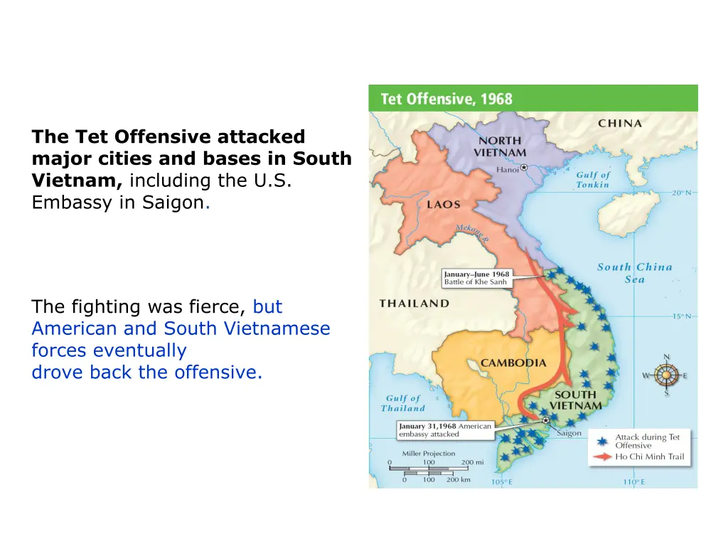 the tet offensive attacked major cities and bases