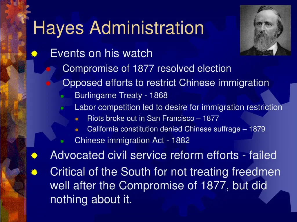 hayes administration