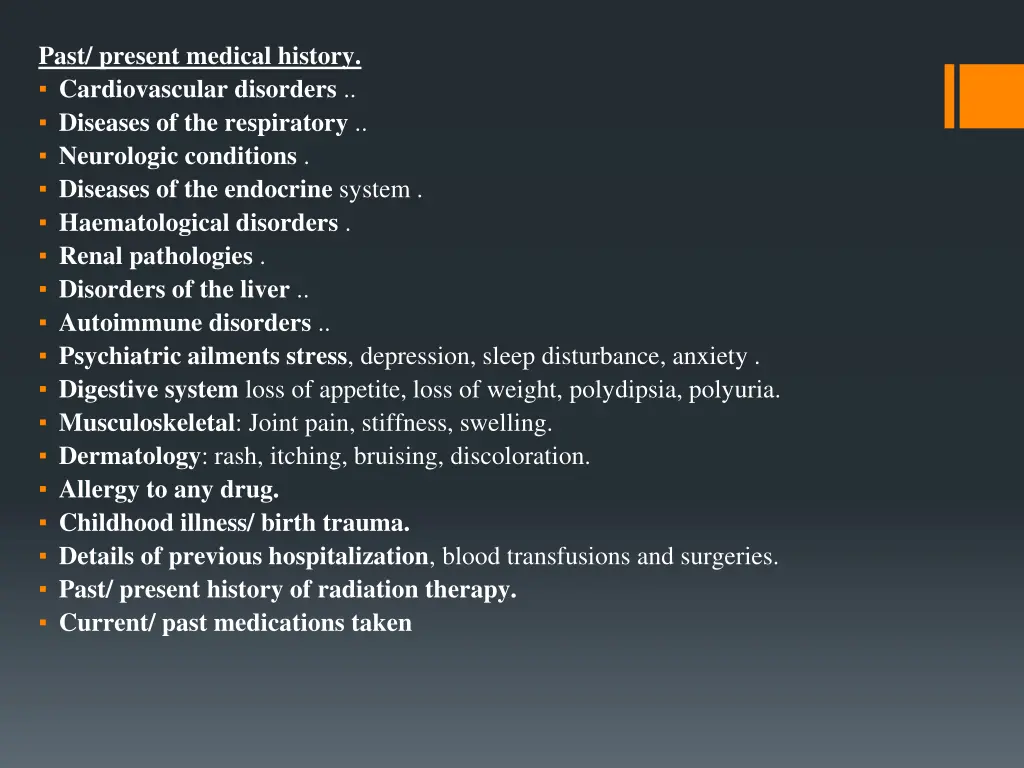 past present medical history cardiovascular