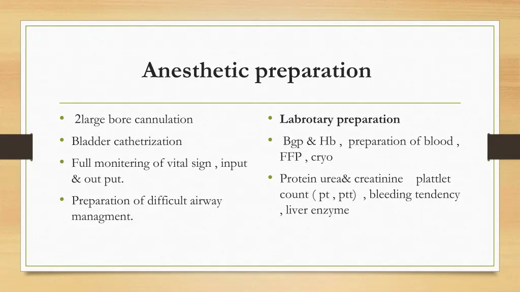 anesthetic preparation