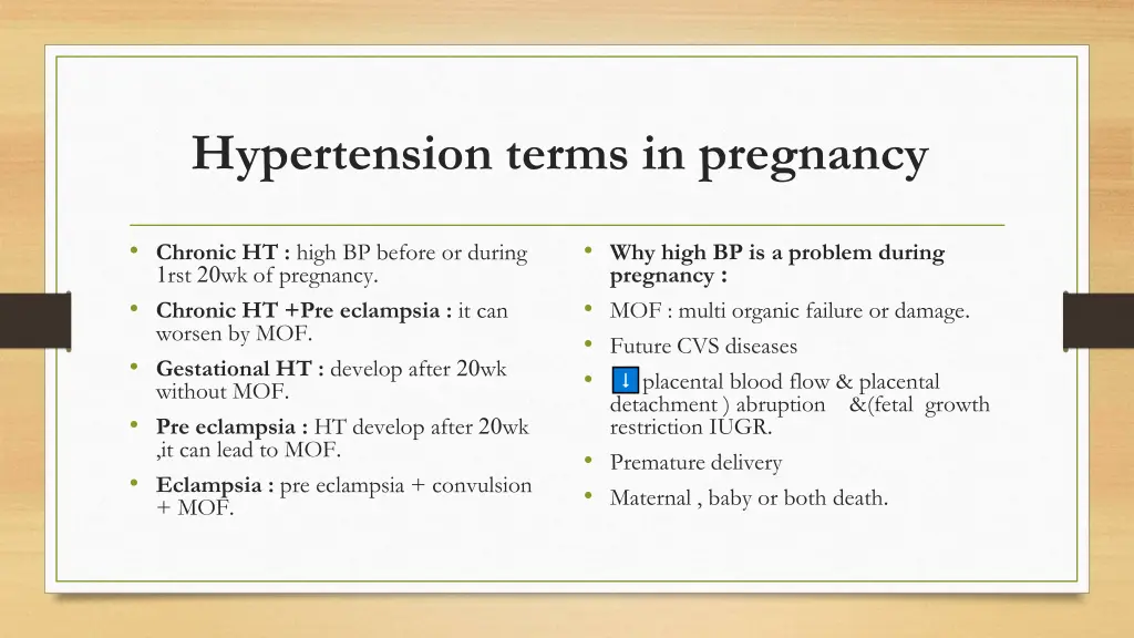 hypertension terms in pregnancy