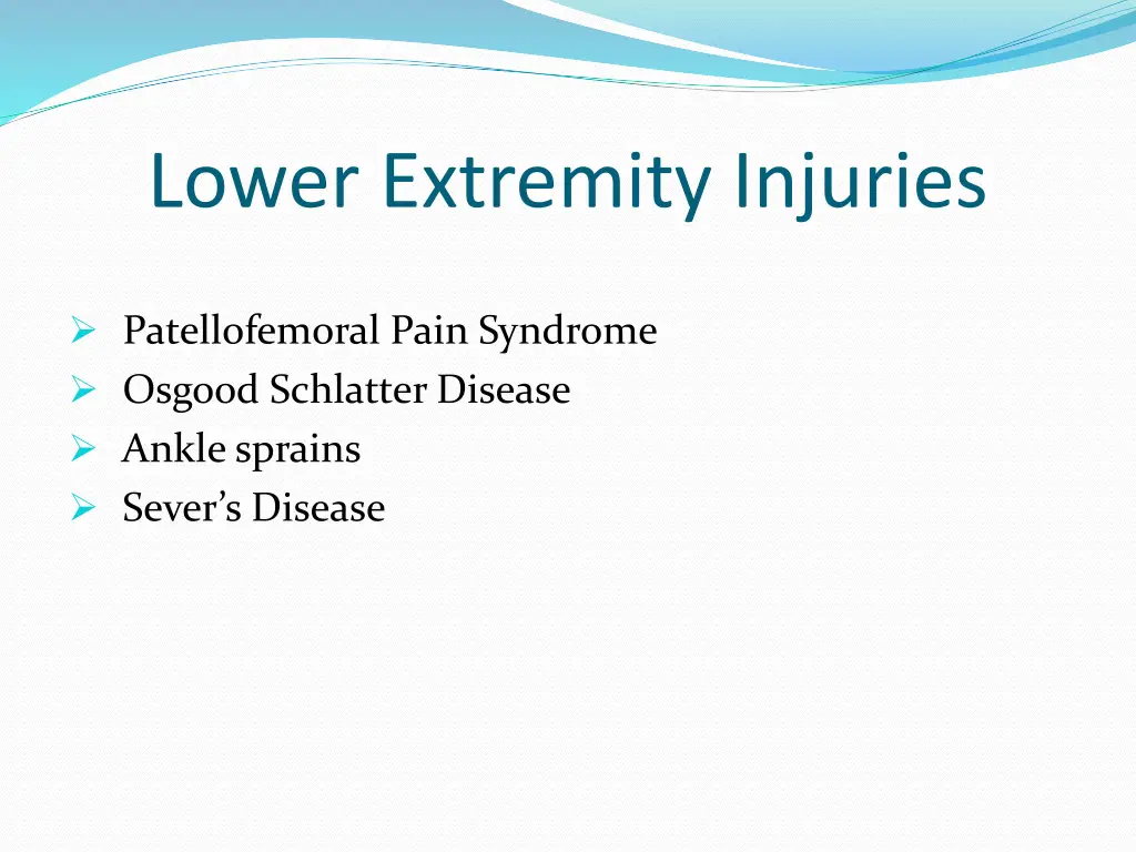 lower extremity injuries