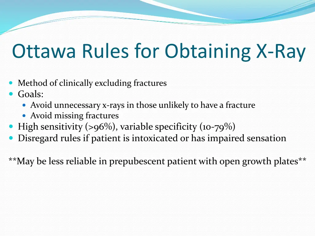 ottawa rules for obtaining x ray