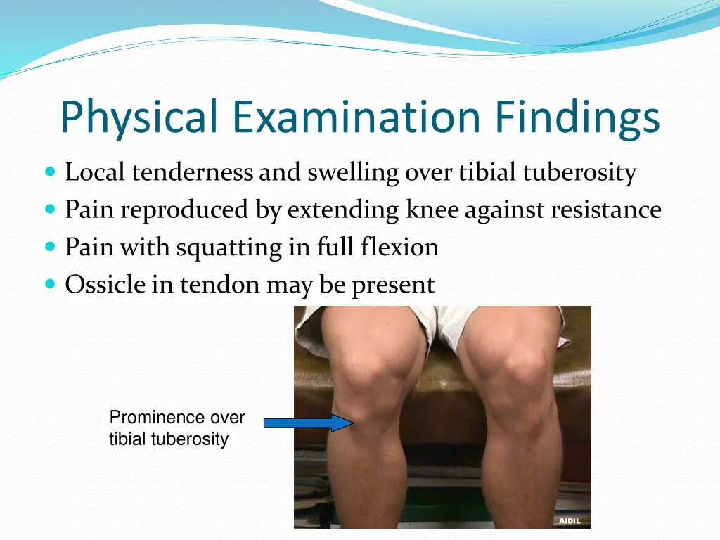 physical examination findings