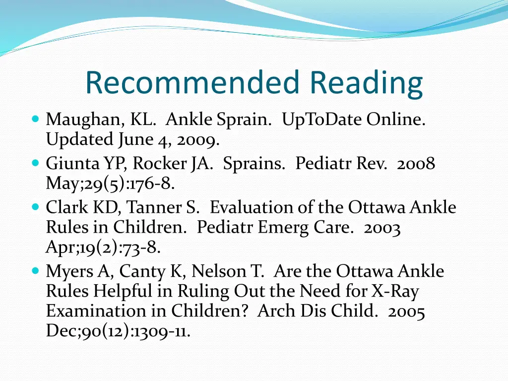 recommended reading maughan kl ankle sprain