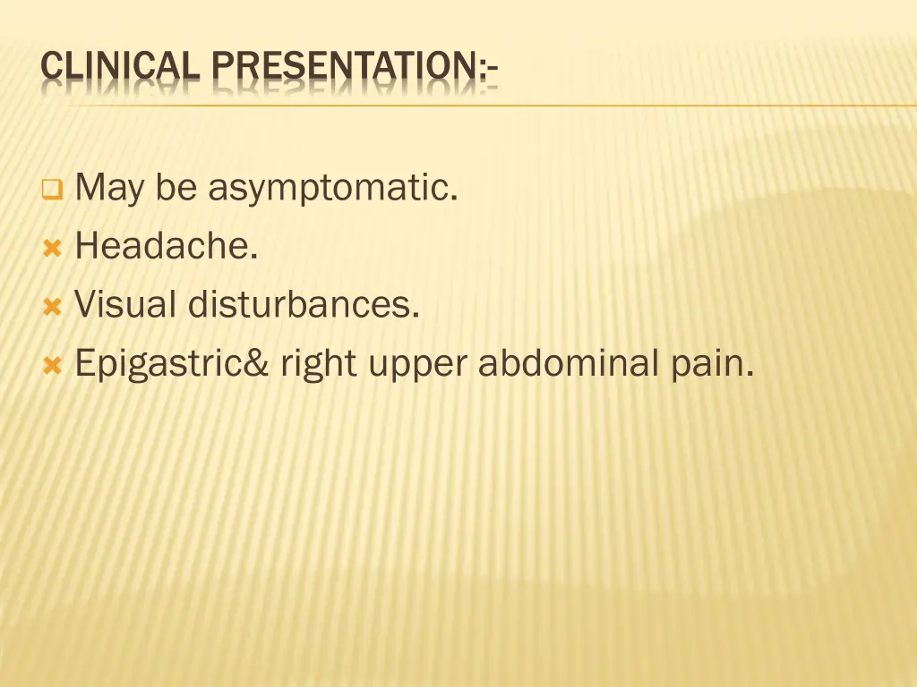 clinical presentation