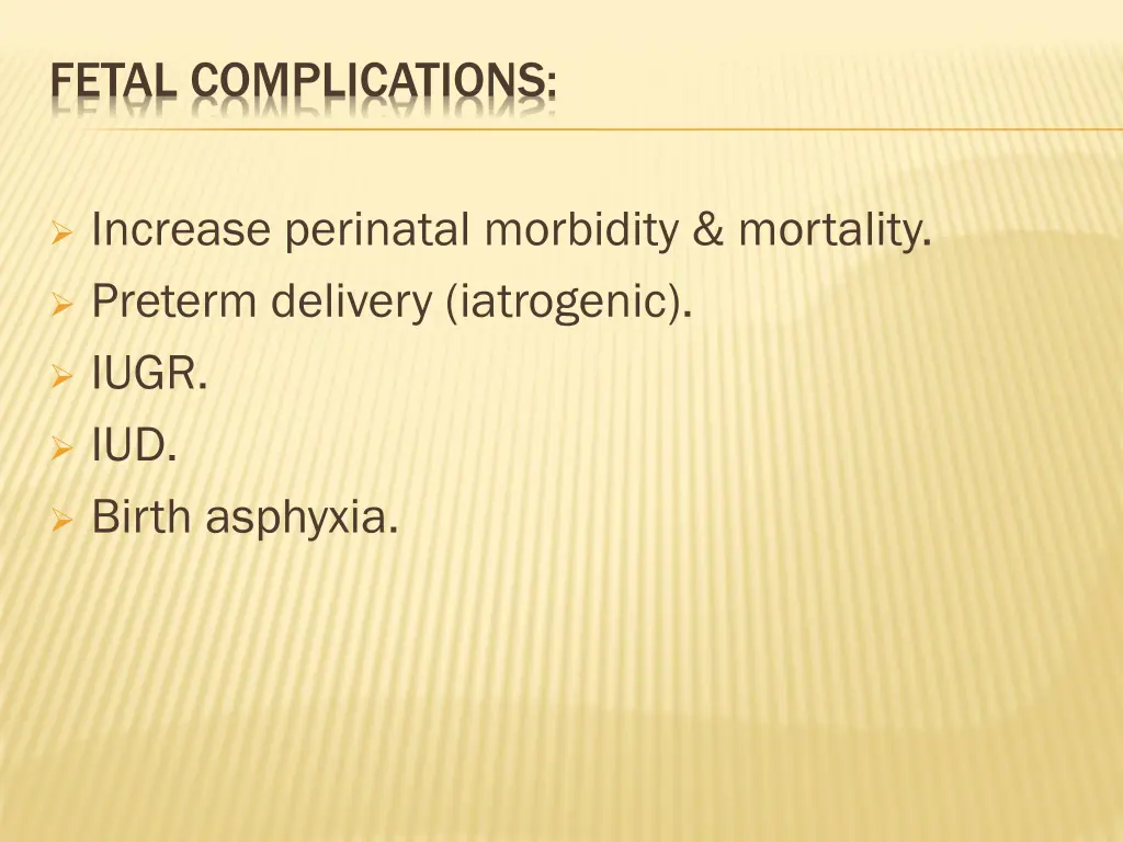 fetal complications