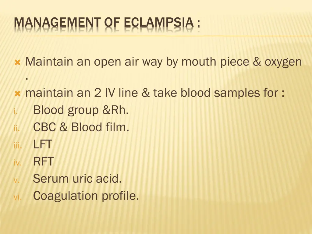 management of eclampsia