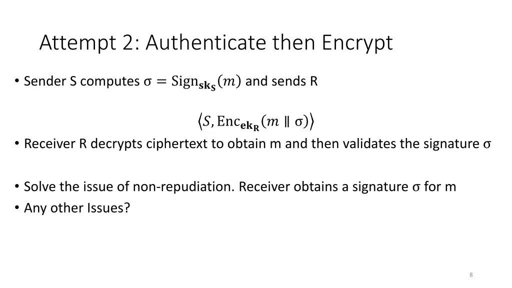 attempt 2 authenticate then encrypt