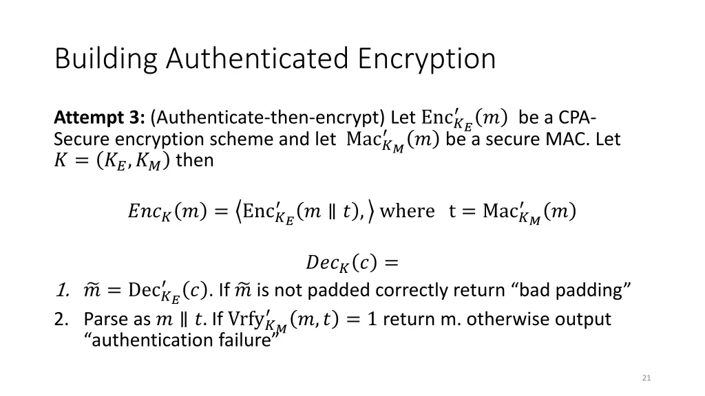 building authenticated encryption 1