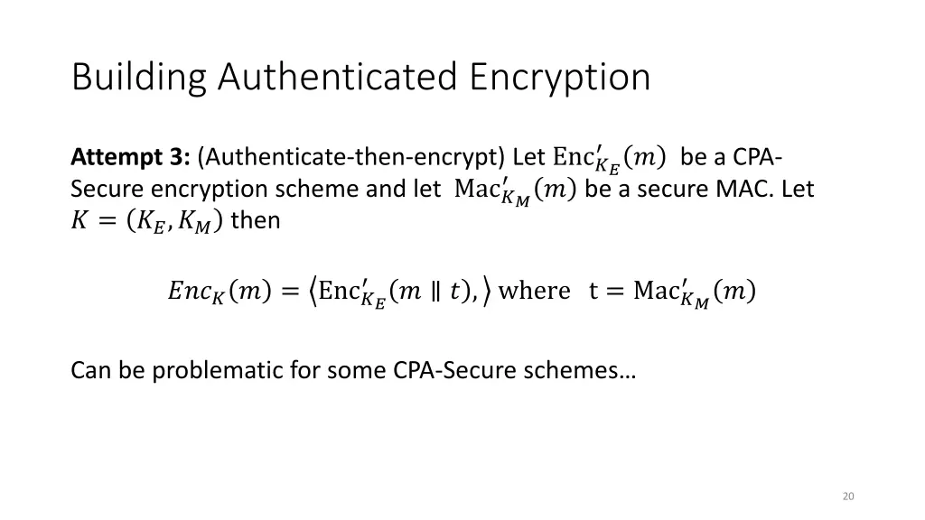 building authenticated encryption