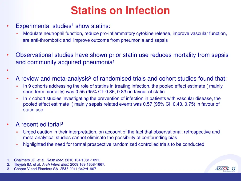 statins on infection