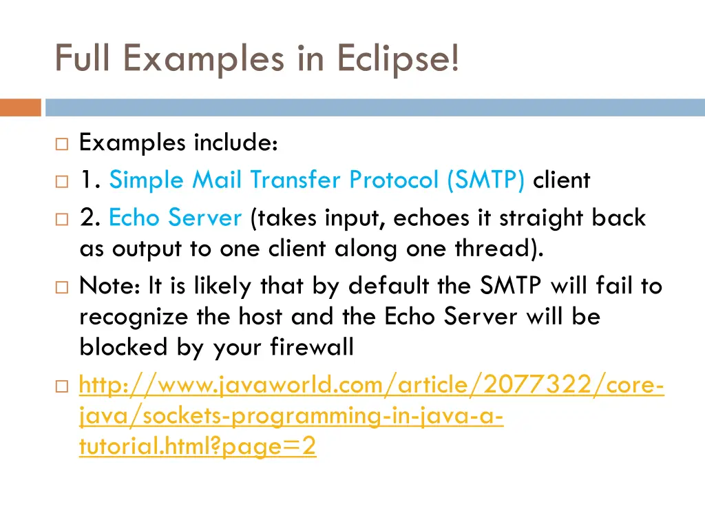 full examples in eclipse