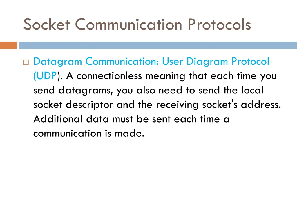 socket communication protocols