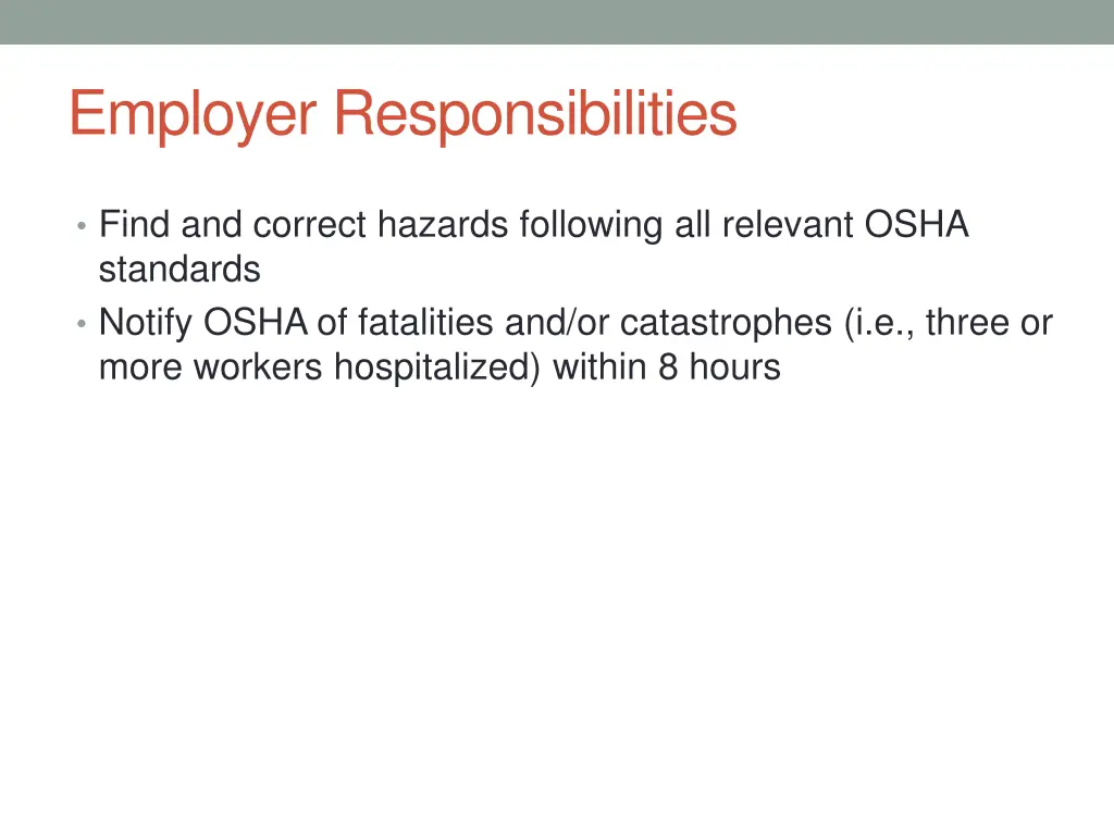 employer responsibilities