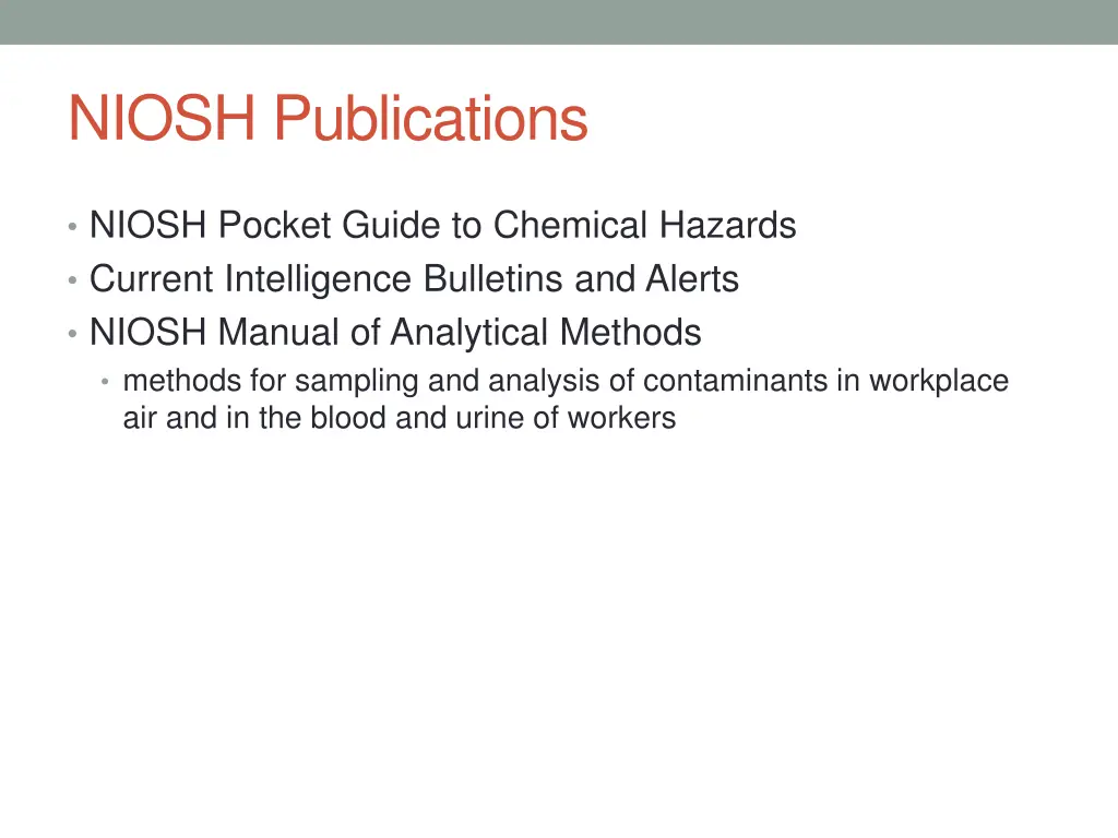 niosh publications