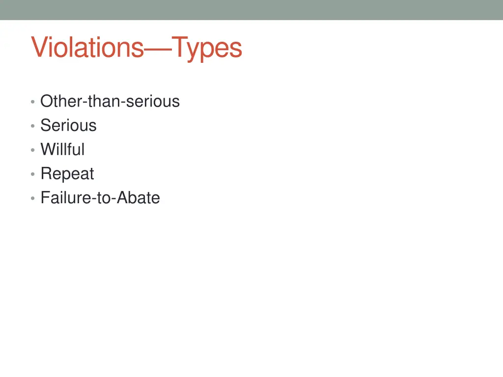 violations types