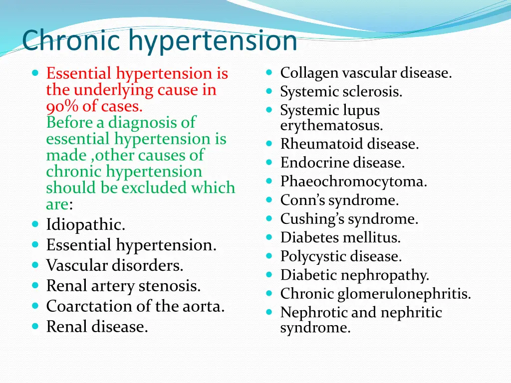 chronic hypertension essential hypertension