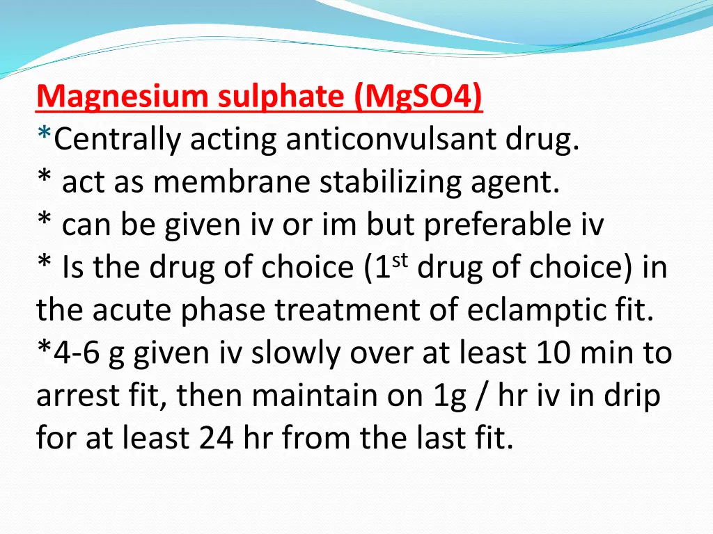 magnesium sulphate mgso4 centrally acting