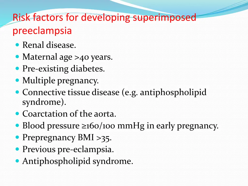 risk factors for developing superimposed