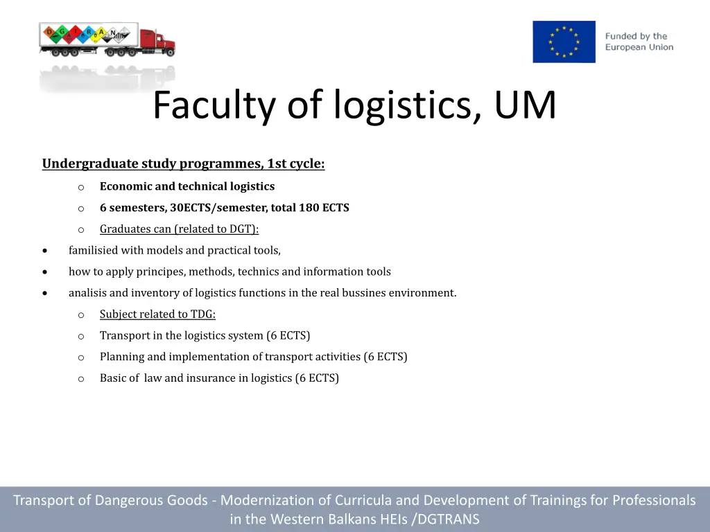 faculty of logistics um 1