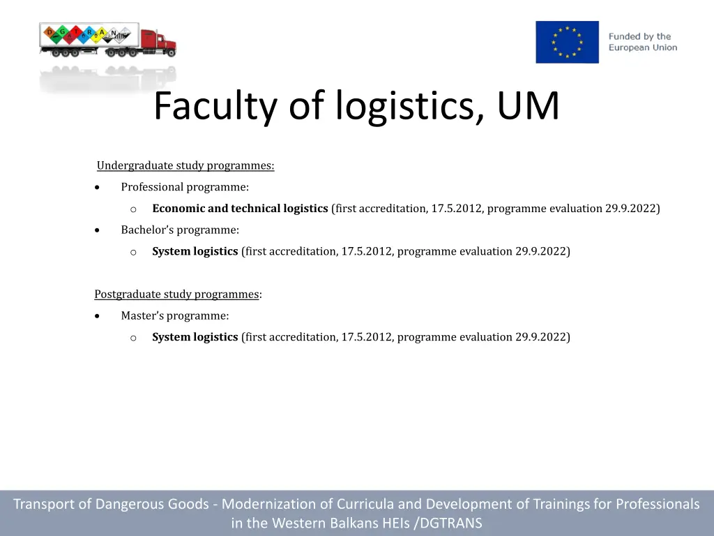 faculty of logistics um