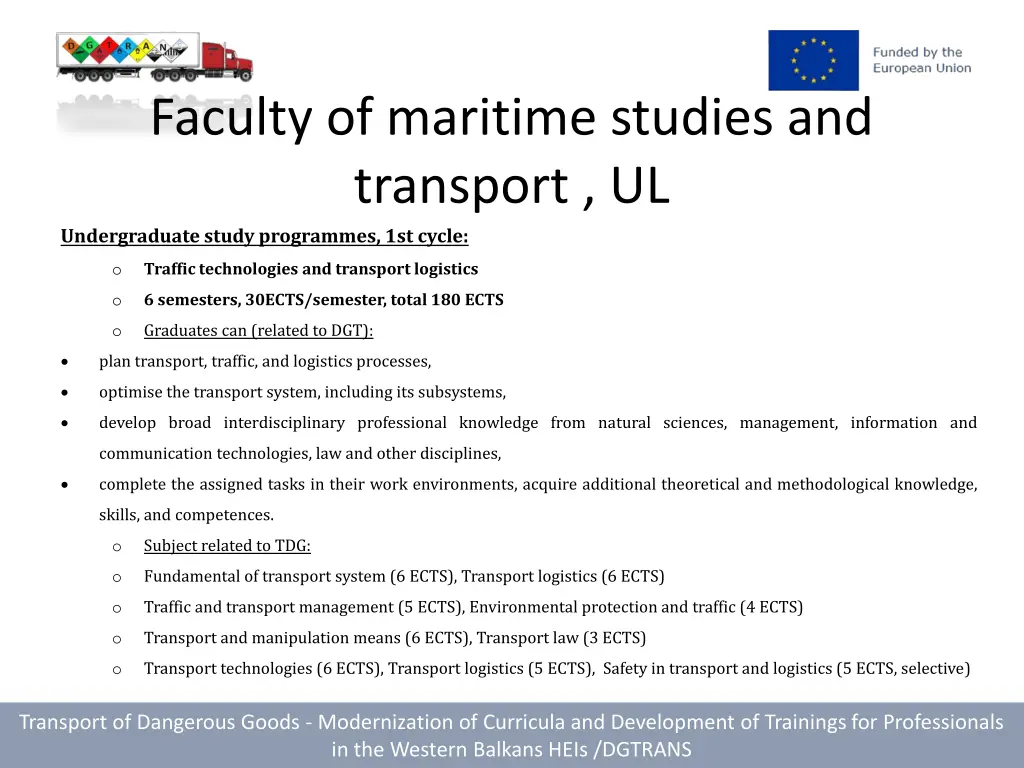 faculty of maritime studies and transport