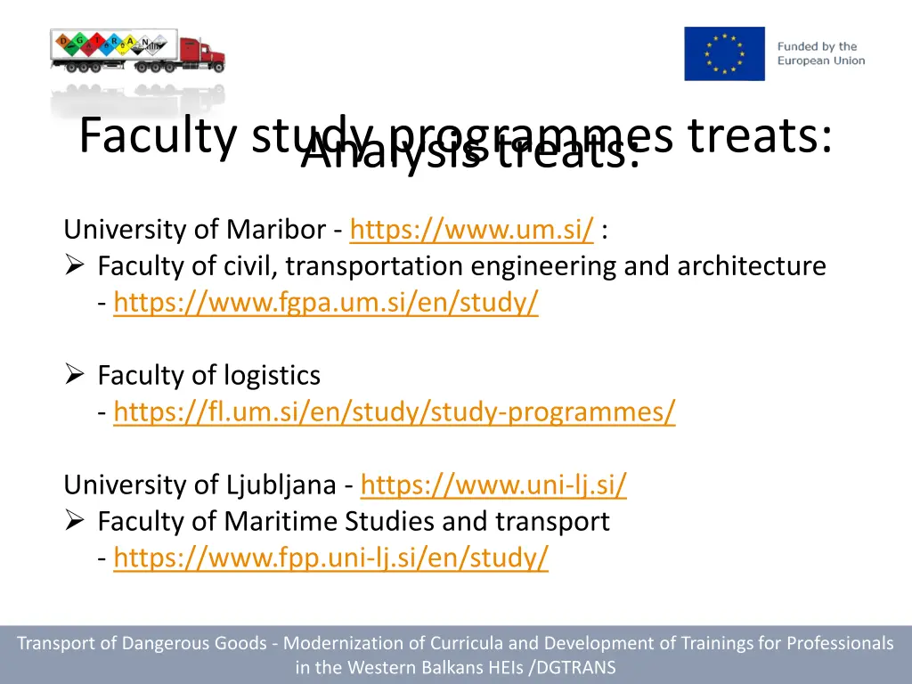 faculty study programmes treats analysis treats