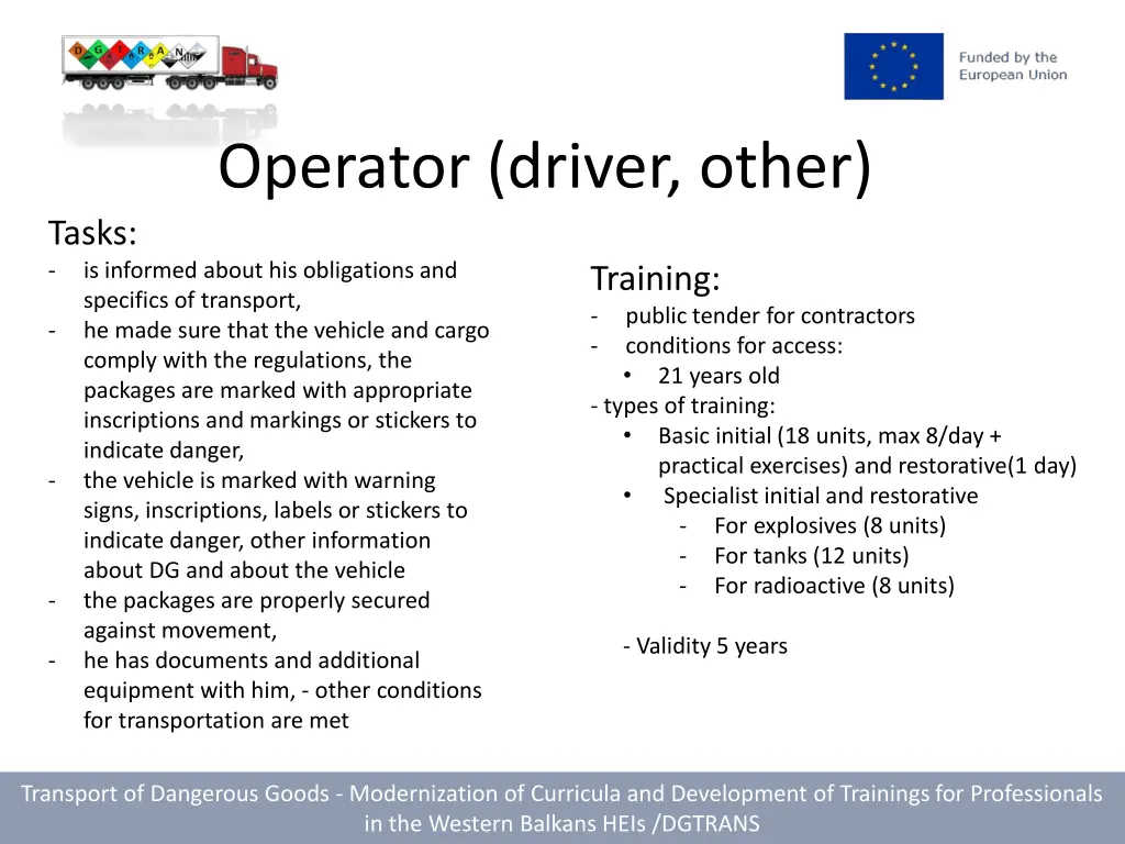 operator driver other