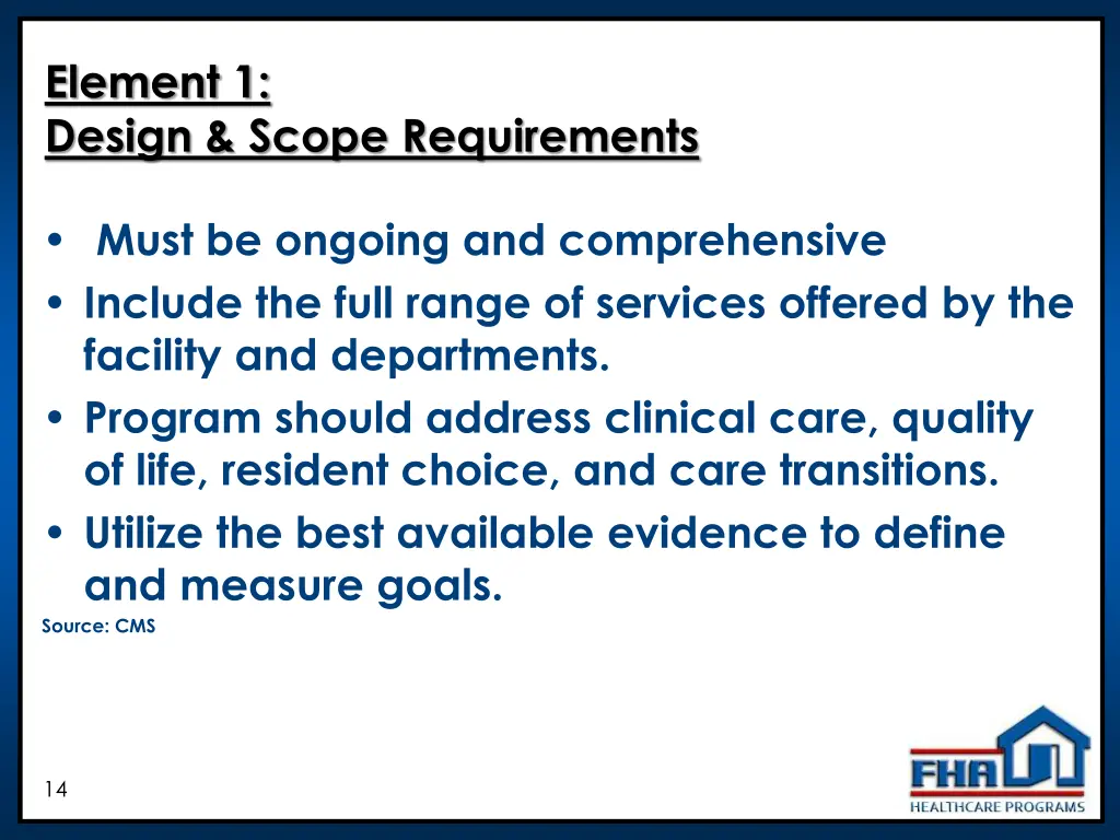 element 1 design scope requirements