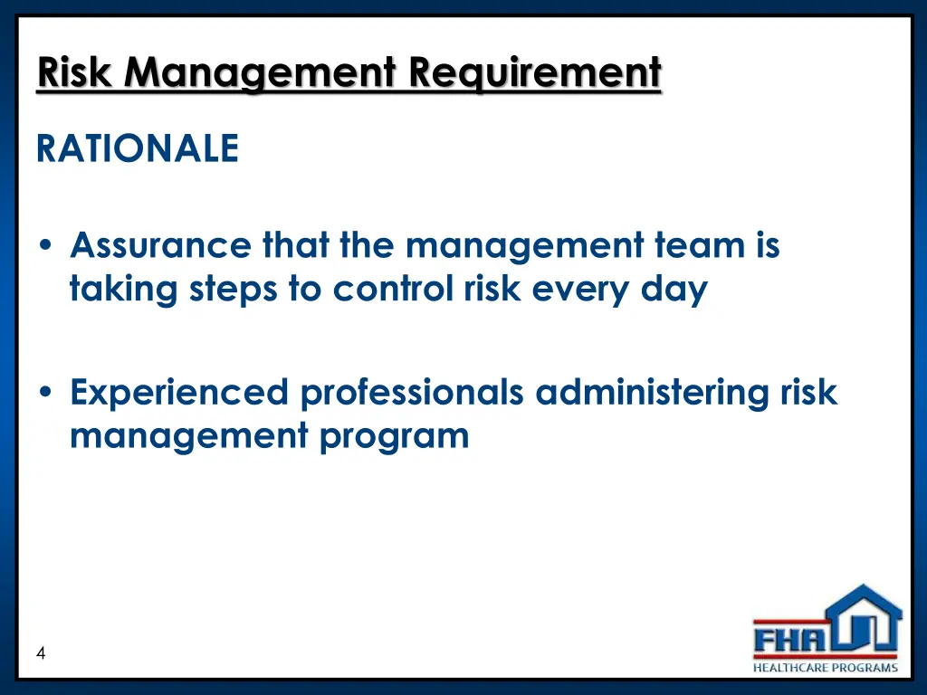 risk management requirement 1