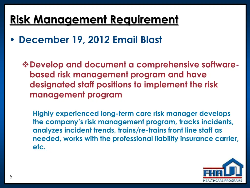 risk management requirement 2