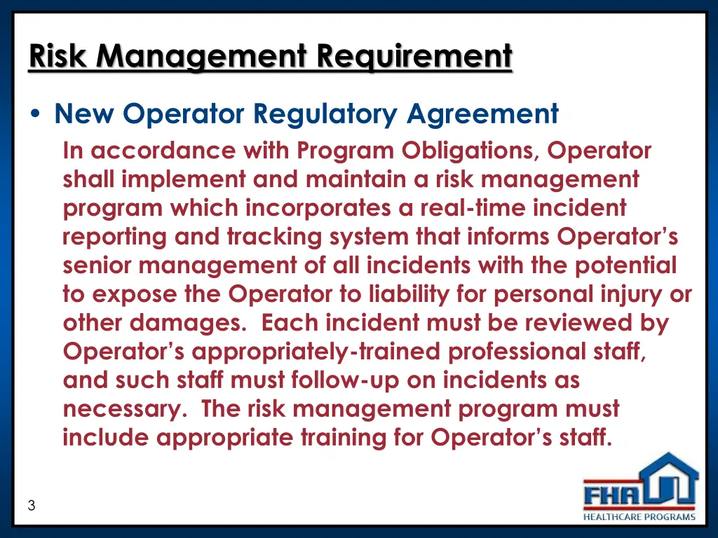 risk management requirement