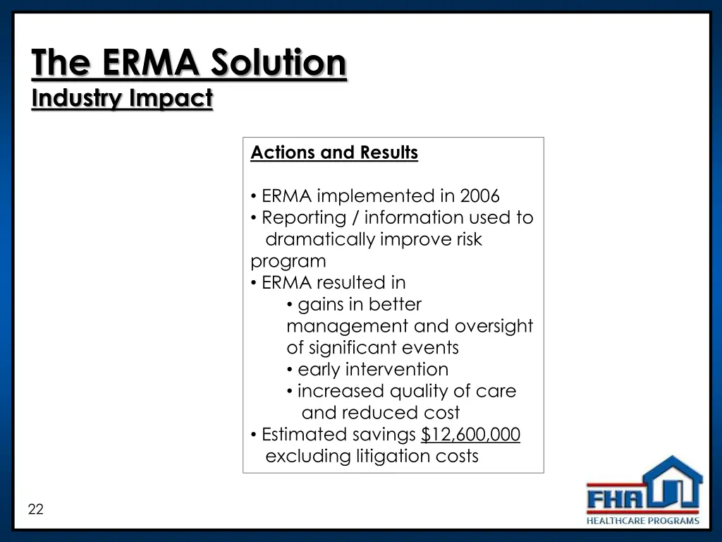 the erma solution industry impact