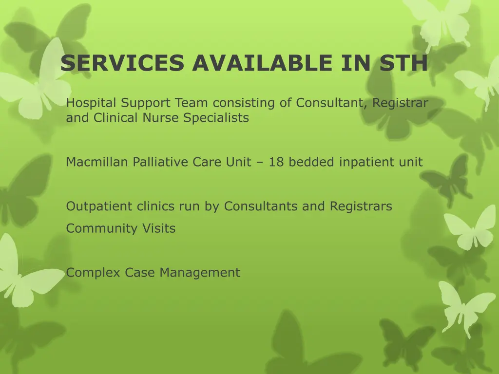 services available in sth