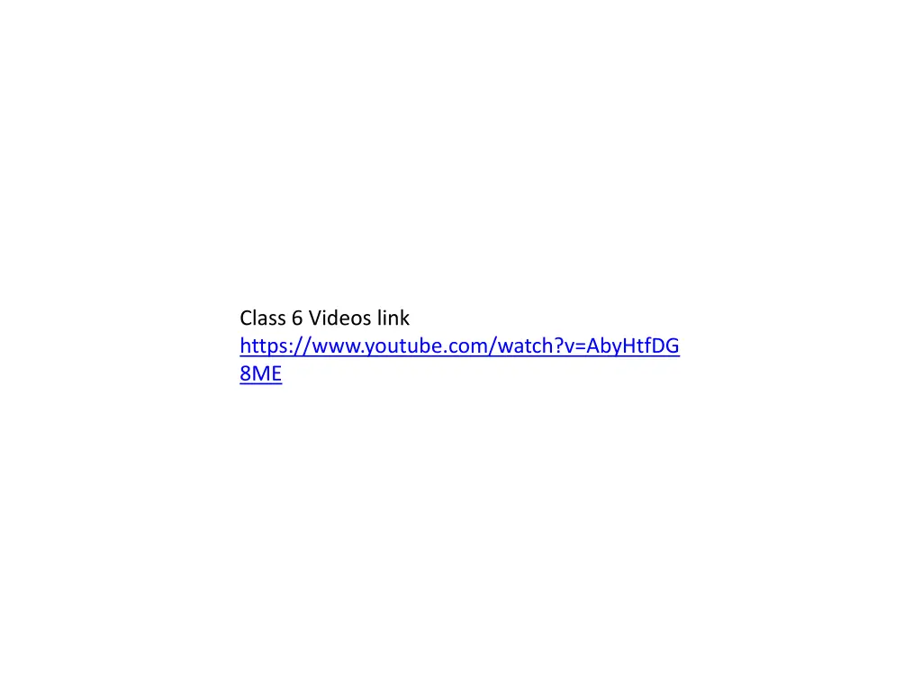 class 6 videos link https www youtube com watch