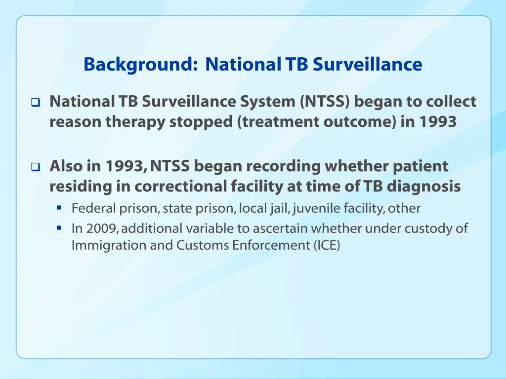 background national tb surveillance